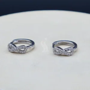 گوشواره نگین دار نقره زنانه - طرح حلقه