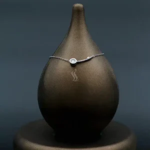 گردنبند نقره زنانه - تک نگین