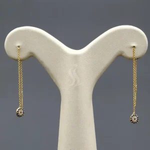 گوشواره نقره زنانه - طرح بخیه