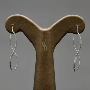 گوشواره نقره زنانه - طرح بخیه