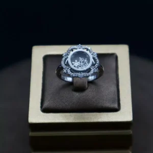 انگشتر نگین دار نقره زنانه - حلقه سولیتر