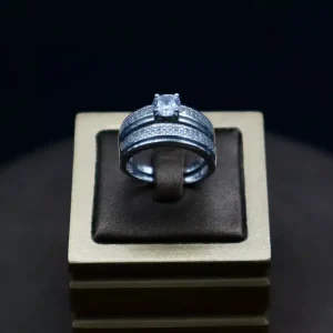 انگشتر نگین دار نقره زنانه - حلقه سولیتر