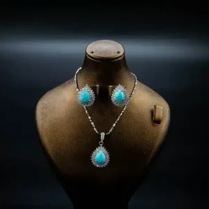 نیم ست نقره زنانه - طرح اشک