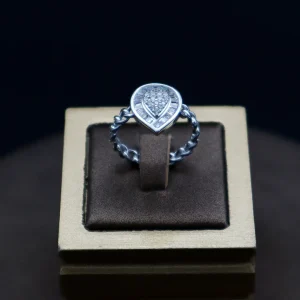 انگشتر نگین دار نقره زنانه - حلقه سولیتر