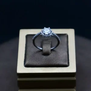 انگشتر نگین دار نقره زنانه - حلقه سولیتر