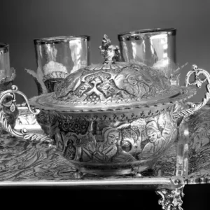 انگاره نقره ۸۴ عیار - طرح گل مرغ