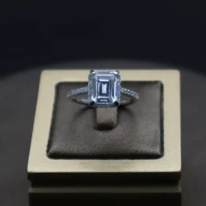 انگشتر تک نگین نقره زنانه - حلقه سولیتر