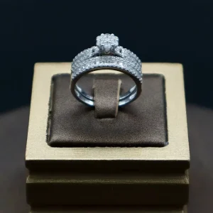 انگشتر نگین دار نقره زنانه - حلقه سولیتر