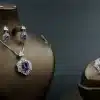 نیم ست نگین دار نقره زنانه - طرح امیتیس