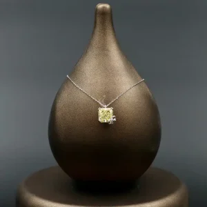 گردنبند نگین دار نقره زنانه - سنگ سیترین