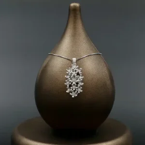 گردنبند نگین دار نقره زنانه - طرح درخت