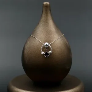 گردنبند نگین دار نقره زنانه - طرح ون کلیف