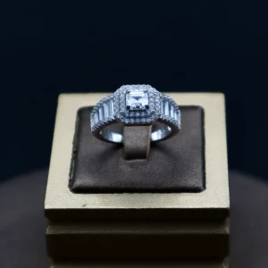 انگشتر نگین دار نقره زنانه - حلقه سولیتر