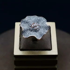 انگشتر نگین دار نقره زنانه - رزگلد