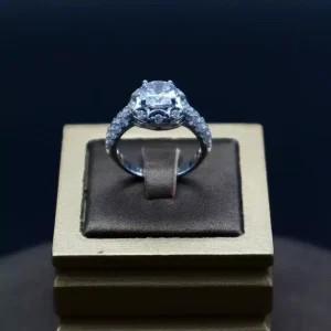 انگشتر نگین دار نقره زنانه - حلقه سولیتر