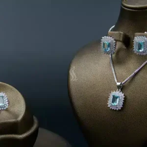 نیم ست نقره زنانه - نگین دار