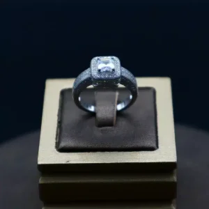 انگشتر نگین دار نقره زنانه - حلقه سولیتر