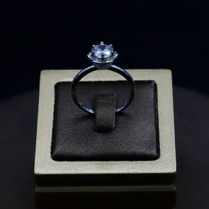 انگشتر نگین دار نقره زنانه - سولیتر