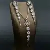 گردنبند نقره زنانه - نگین دار - دو رج کارتیه