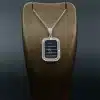 پلاک نگین دار نقره - طرح آیت الکرسی