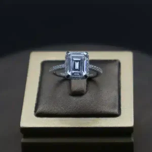 انگشتر تک نگین نقره زنانه - حلقه سولیتر