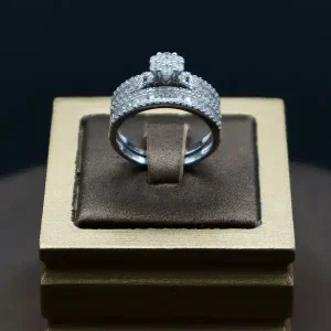 انگشتر نگین دار نقره زنانه - حلقه سولیتر