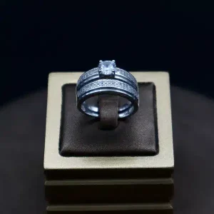 انگشتر نگین دار نقره زنانه - حلقه سولیتر