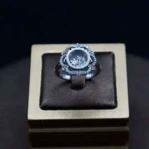 انگشتر نگین دار نقره زنانه - حلقه سولیتر