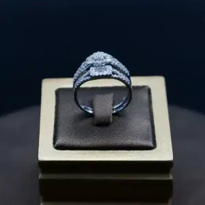 انگشتر نگین دار نقره زنانه - حلقه سولیتر