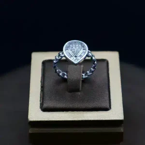 انگشتر نگین دار نقره زنانه - حلقه سولیتر