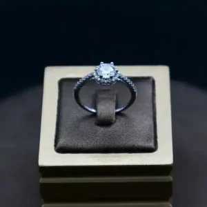 انگشتر نگین دار نقره زنانه - حلقه سولیتر