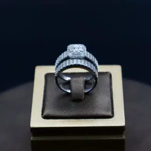 انگشتر نگین دار نقره زنانه - سولیتر