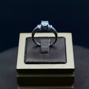 انگشتر نگین دار نقره زنانه - سولیتر