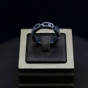 حلقه نگین دار نقره زنانه - سولیتر