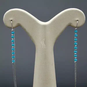 گوشواره نگین دار نقره زنانه - طرح بخیه