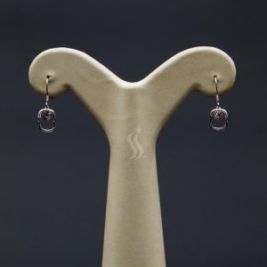 گوشواره نگین دار نقره زنانه - طرح آویز