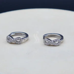 گوشواره نگین دار نقره زنانه - طرح حلقه