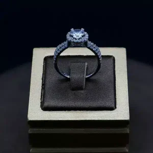 انگشتر نگین دار نقره زنانه - سولیتر