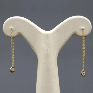 گوشواره نقره زنانه - طرح بخیه