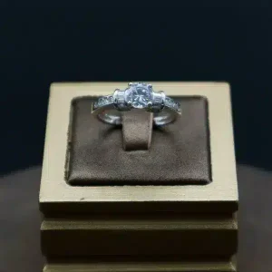 انگشتر نگین دار نقره زنانه - حلقه سولیتر