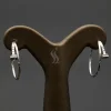 گوشواره نگین دار نقره زنانه - طرح میخ