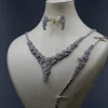 سرویس نگین دار زنانه نقره - طرح گل
