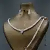 سرویس نگین دار نقره زنانه - طرح گلبرگ