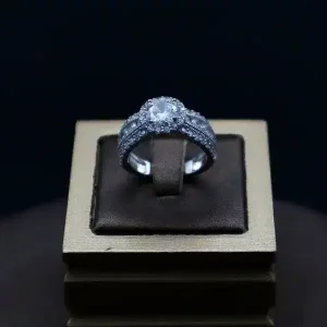 انگشتر نگین دار نقره زنانه - حلقه سولیتر