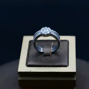 انگشتر نگین دار نقره زنانه - حلقه سولیتر