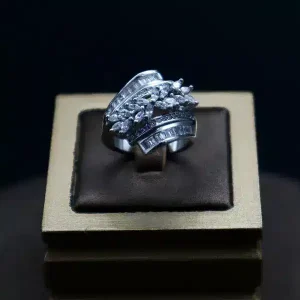 انگشتر نگین دار نقره زنانه - حلقه سولیتر