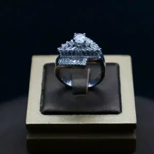 انگشتر نگین دار نقره زنانه - حلقه سولیتر