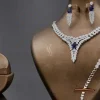 سرویس نگین دار نقره زنانه - یاقوت کبود