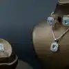 نیم ست نقره زنانه - نگین دار