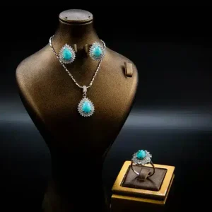 نیم ست نقره زنانه - طرح اشک